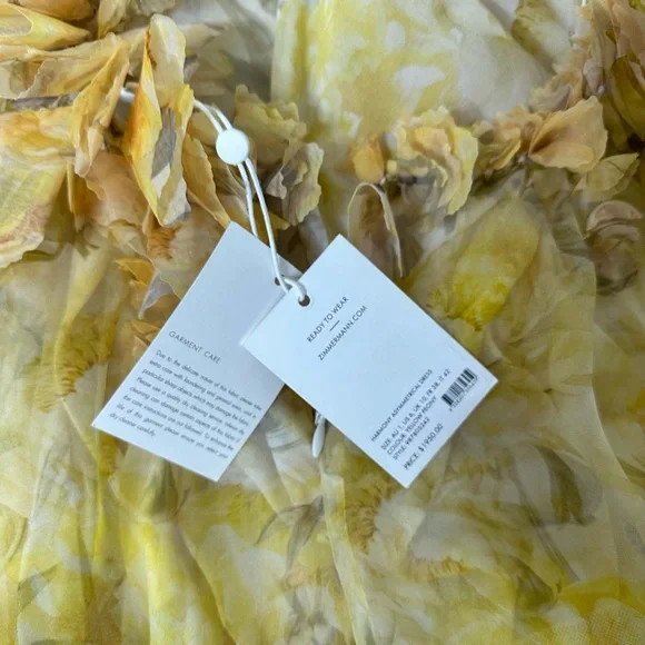 NWT Authentic Zimmerman Asymmetrical Harmony Peony Floral Dress SZ 1  US 6 - Picture 14 of 15